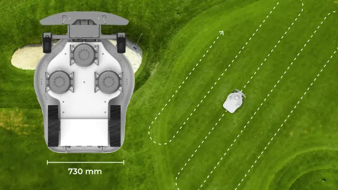 robotic mower demonstrating audit-ready RTK logging on council green