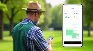 Robotic mower cutting separate zones across an estate lawn